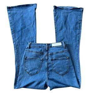 Akira Women’s Blue Denim Flared Leg Jeans Size 5 W26